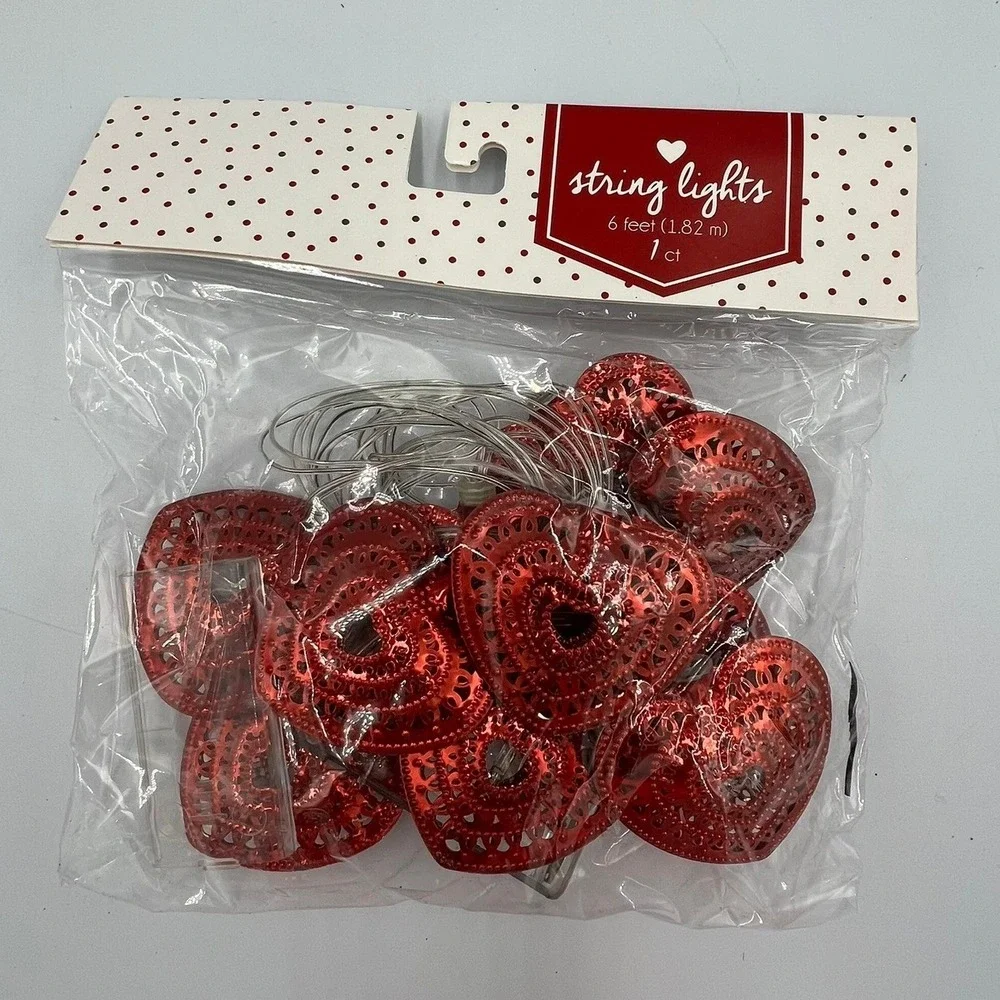 Target Heart String Lights Valentine 6ft Red New 3 Sets Filigree LED